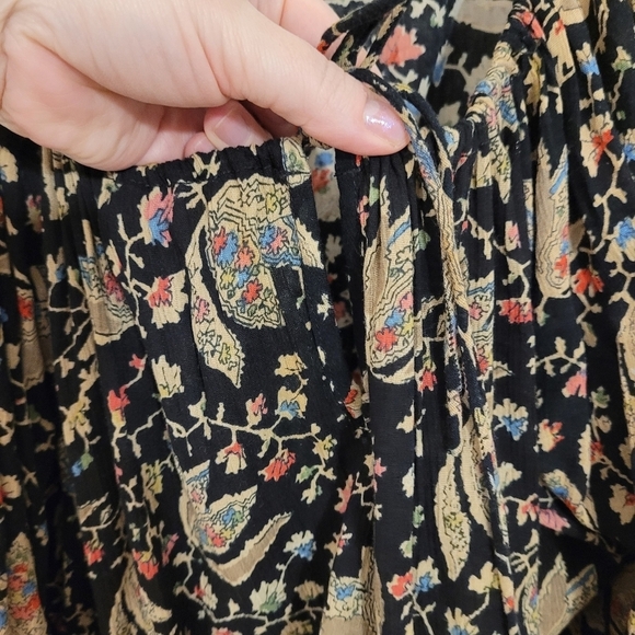 Ralph Lauren Denim & Supply RL boho black floral top size XL - Picture 5 of 9